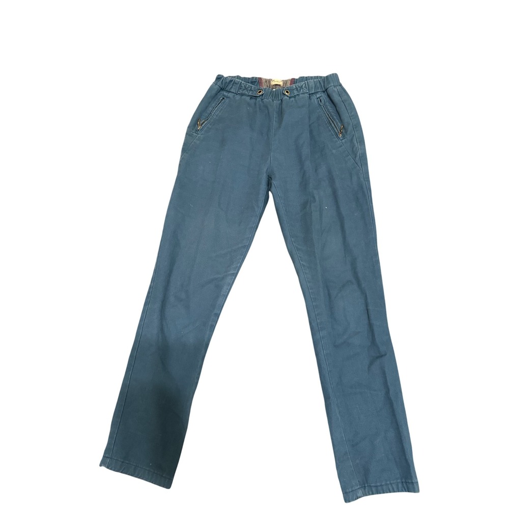 Chevignon Womens Pants Size 6 Blue Casual‎ Elastic Waist Zip Pockets